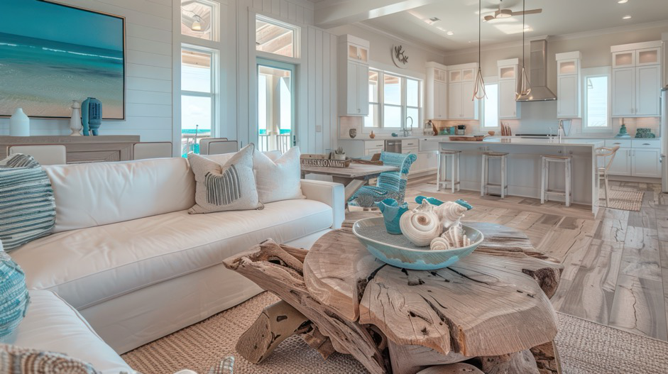 Hardwood flooring in a coastal escape