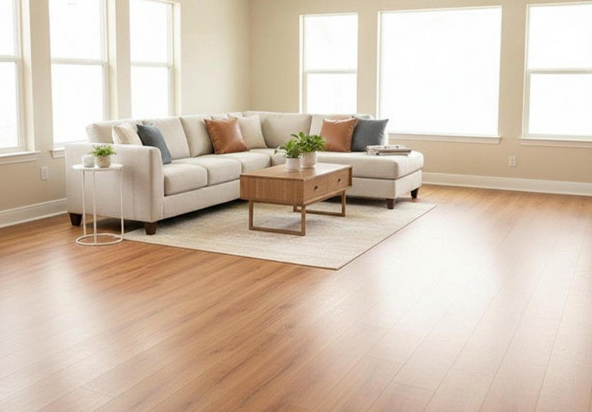 Easy-to-install flooring in a modern Tampa living room.